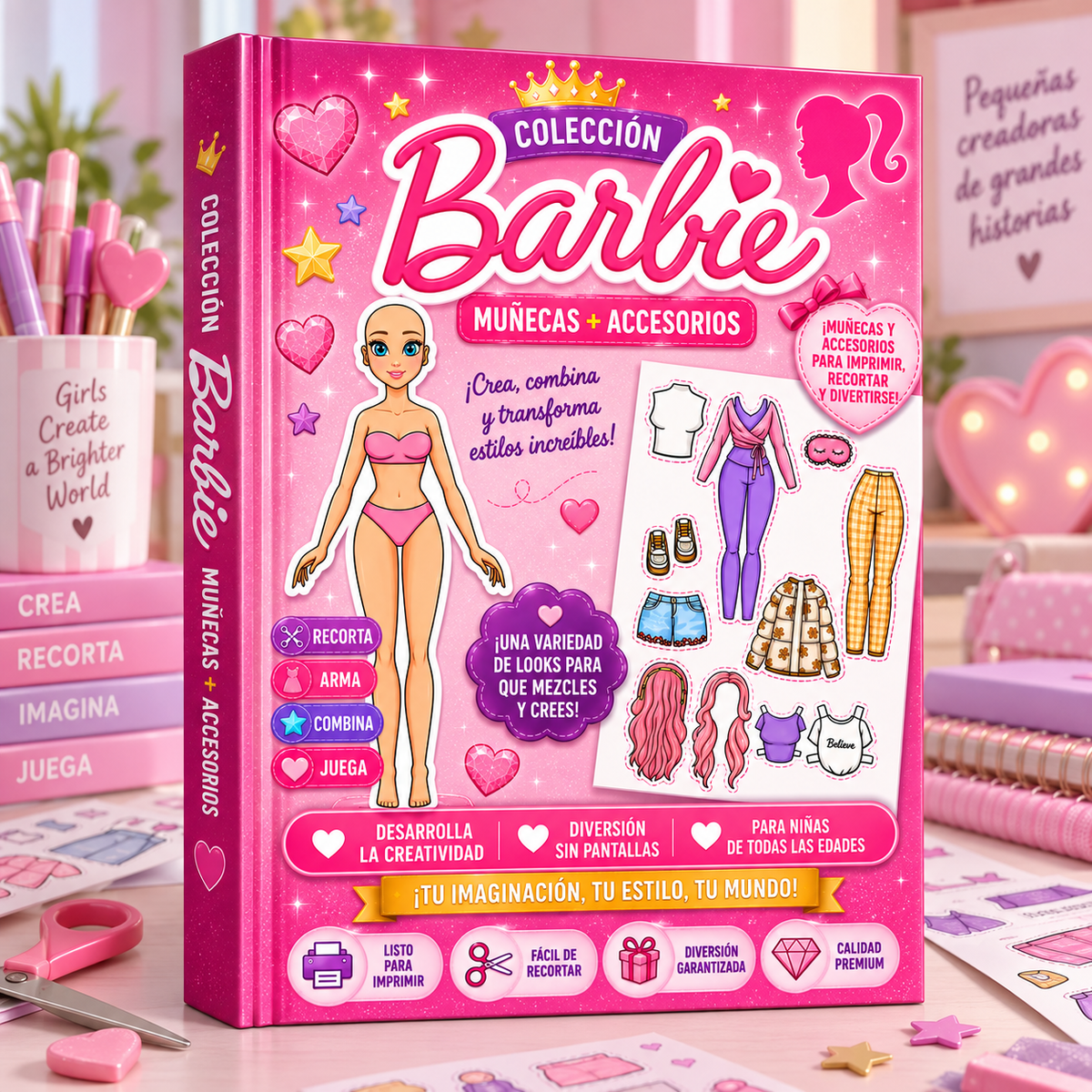 🎀 Colección Barbie™+ Accesorios para Imprimir, Recortar y Jugar