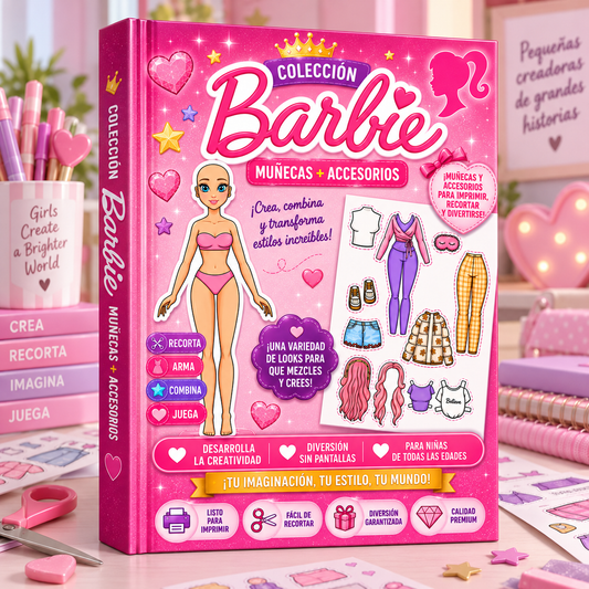 🎀 Colección Barbie™+ Accesorios para Imprimir, Recortar y Jugar